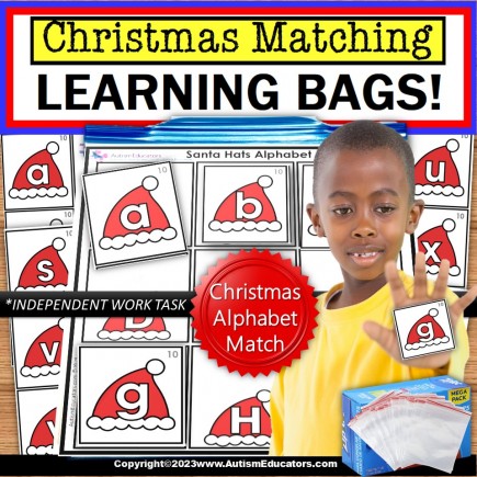 Christmas Santa Hats Alphabet Learning Bag for Special Education and Reading